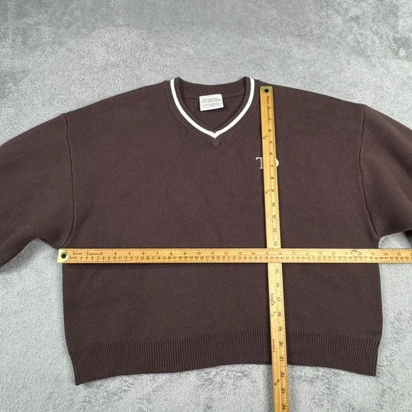 Taylor Swift The Tortured Poets Department TTPD Brown V-Neck Sweater Large - Picture 6 of 8